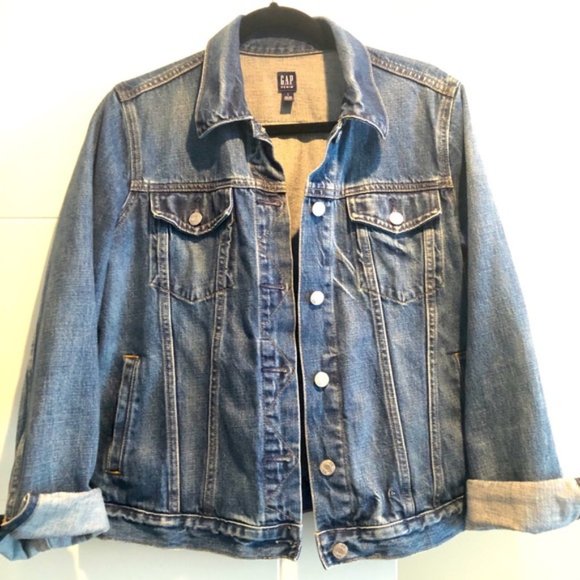 GAP Jackets & Blazers - GAP Denim Medium Indigo Jacket Sz L Like New